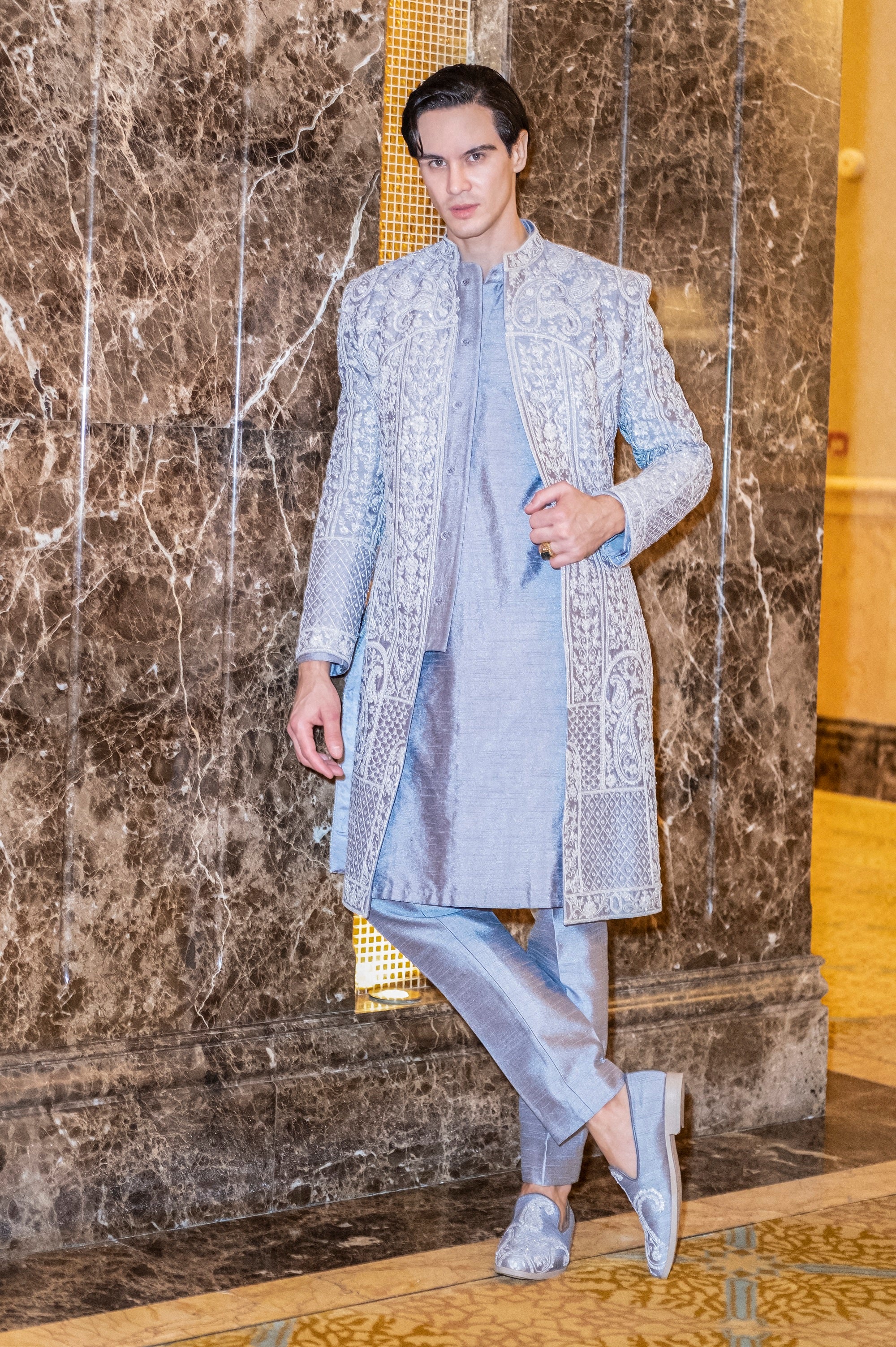 Platinum Prince Sherwani Set