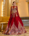 Plum Blossom Red Lehenga Set