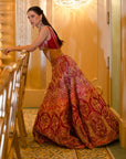 Bahaara Pink Punch Lehenga Set - bridal embroidered lehenga