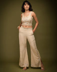 Embroidered Ivory Cape Set - indian attire New Zealand