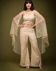 Embroidered Ivory Cape Set - indian attire New Zealand
