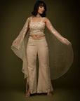 Embroidered Ivory Cape Set - indian attire New Zealand