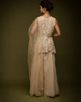 Ivory Beige Embroidered Sharara Set - sharara Canada