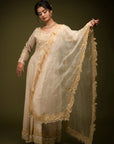 Ivory Beige Anarkali Set - anarkali set USA