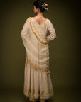 Ivory Beige Anarkali Set - anarkali set USA