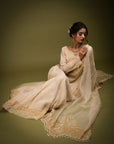 Ivory Beige Anarkali Set - anarkali set USA