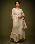 Ivory Kurta and Dhoti Set - dhoti kurta ladies