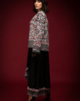 Black Jacket Drape Gown Set - black gown Australia