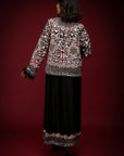 Black Jacket Drape Gown Set - black gown Australia