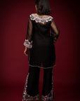 Black Embroidered Kurta Set - black kurti for women