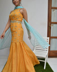 Dawn and Sea Sharara Set - yellow sharara USA