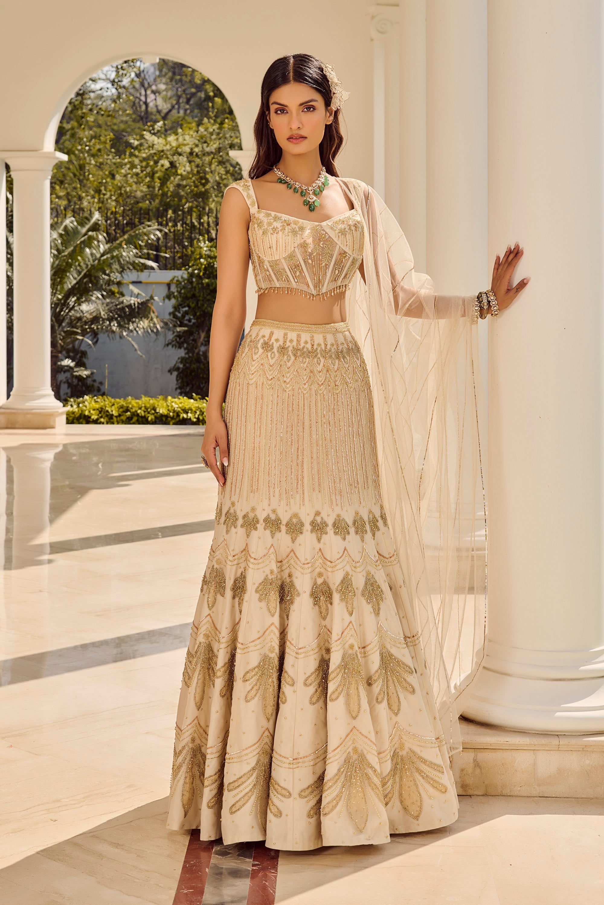 Dusty Ivory Lehenga Set