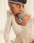 Ivory EMMA Embroidered Lehenga - ivory lehenga New Zealand