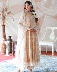 Ivory Beige Anarkali and Palazzo with Dupatta - anarkali kurti