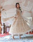Ivory Beige Anarkali and Palazzo with Dupatta - anarkali kurti