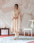 Ivory Beige Kurta and Palazzo with Dupatta - beige kurti