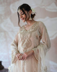 Ivory Beige Kurta and Palazzo with Dupatta - beige kurti
