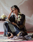 Tissue Kurta and Mushroo Silk Palazzo Set - kurti for women