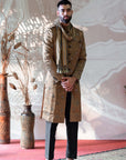 Golden Black Sherwani Set - indian mens clothing