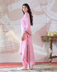 Chanderi Tissue Kaftan kurta and Dhoti Pants - kurta for women