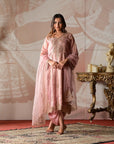 Chanderi Tissue Kurta and Dhoti Pants Set - kurti