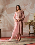 Chanderi Tissue Kurta and Dhoti Pants Set - kurti
