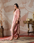 Chanderi Tissue Kurta and Dhoti Pants Set - kurti