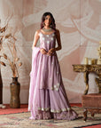 Chanderi Tissue Kurta and Palazzo Set - dress indian wear