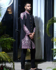 Hand Embroidered Black Groom Sherwani - indian attire for men