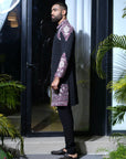 Hand Embroidered Black Groom Sherwani - indian attire for men