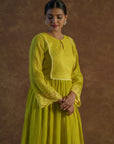 Lemon Yellow Kurta with Palazzo Pants and Dupatta - yellow dress USA