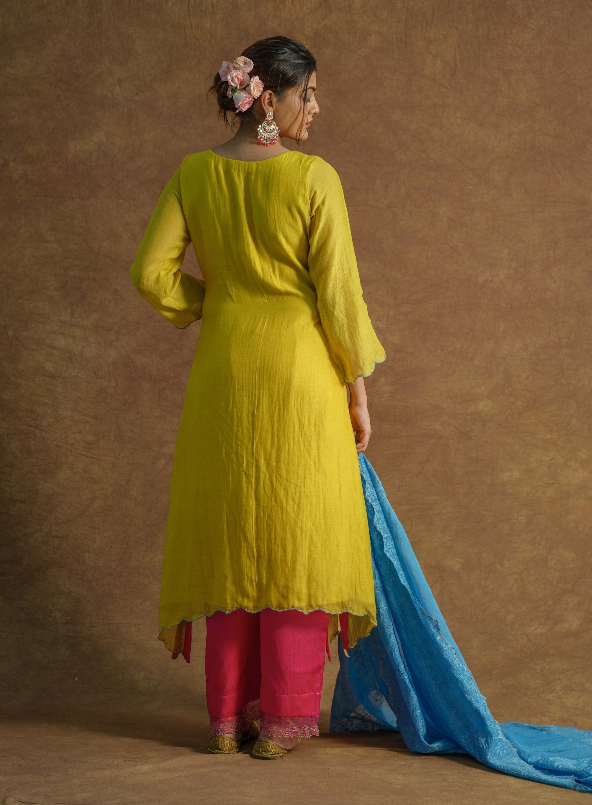 Multicolor Kurta and Palazzo Pants Set - kurta & palazzo set Australia