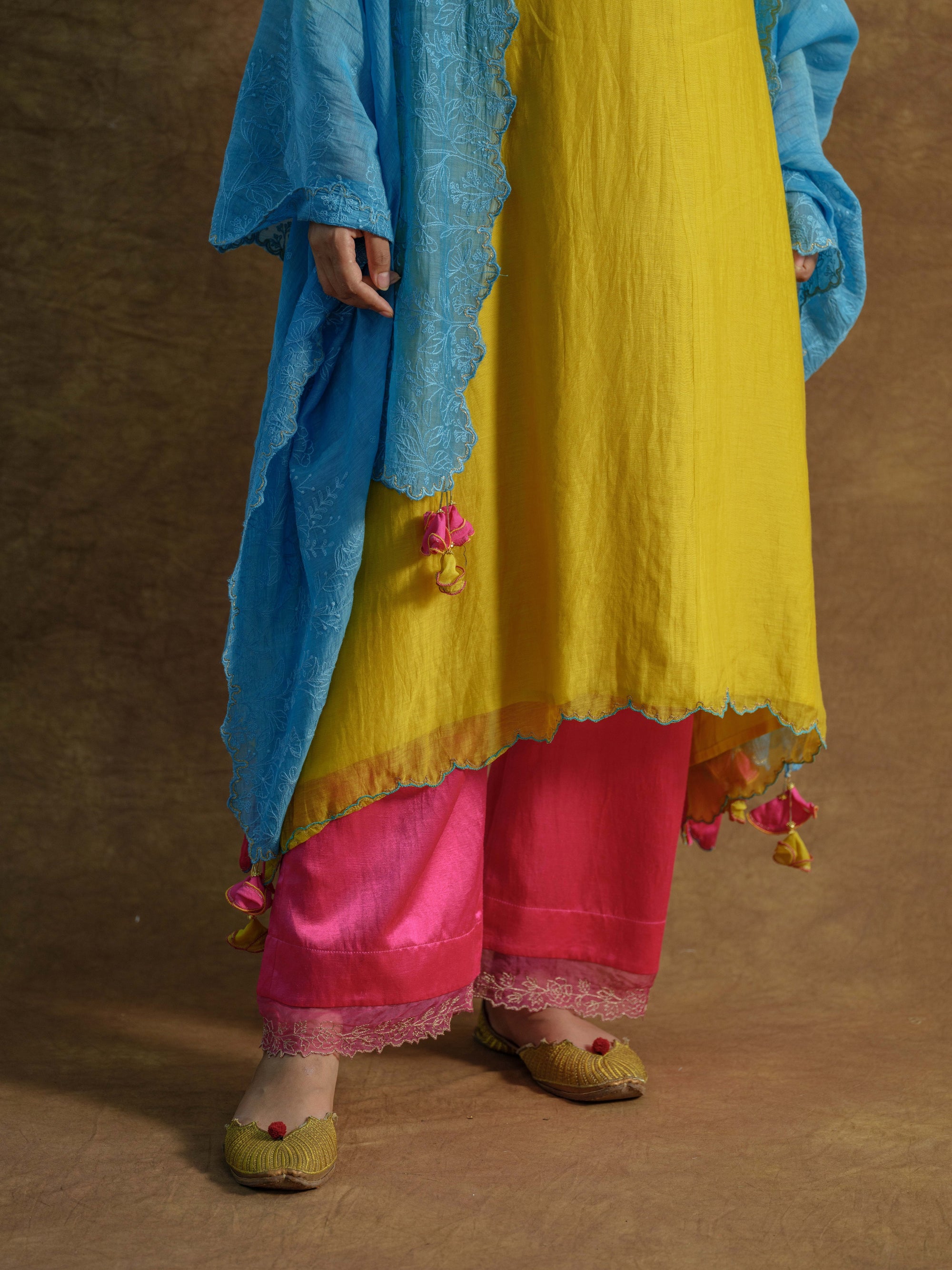 Multicolor Kurta and Palazzo Pants Set - kurta & palazzo set Australia