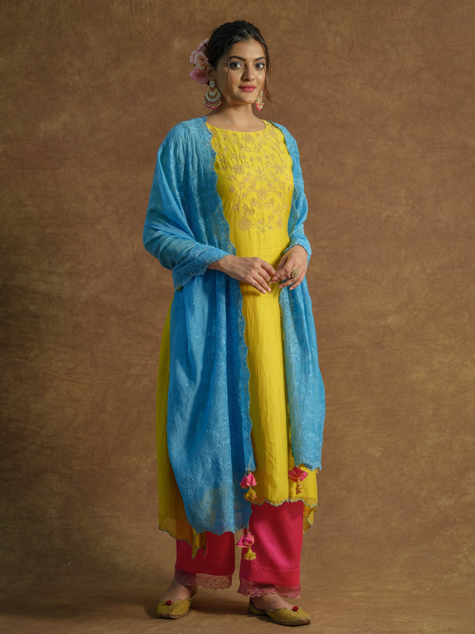Multicolor Kurta and Palazzo Pants Set - kurta & palazzo set Australia