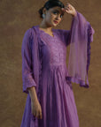 Iris Purple Kurta with Palazzo Pants and Dupatta - purple dress Sydney