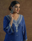 Royal Blue Kurta with Palazzo Pants and Dupatta - indian attire Australia