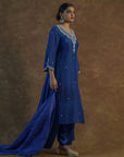 Royal Blue Kurta with Palazzo Pants and Dupatta - indian attire Australia