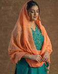 Emerald Green Kurta with Flared Sharara and Dupatta - kurta set Canada
