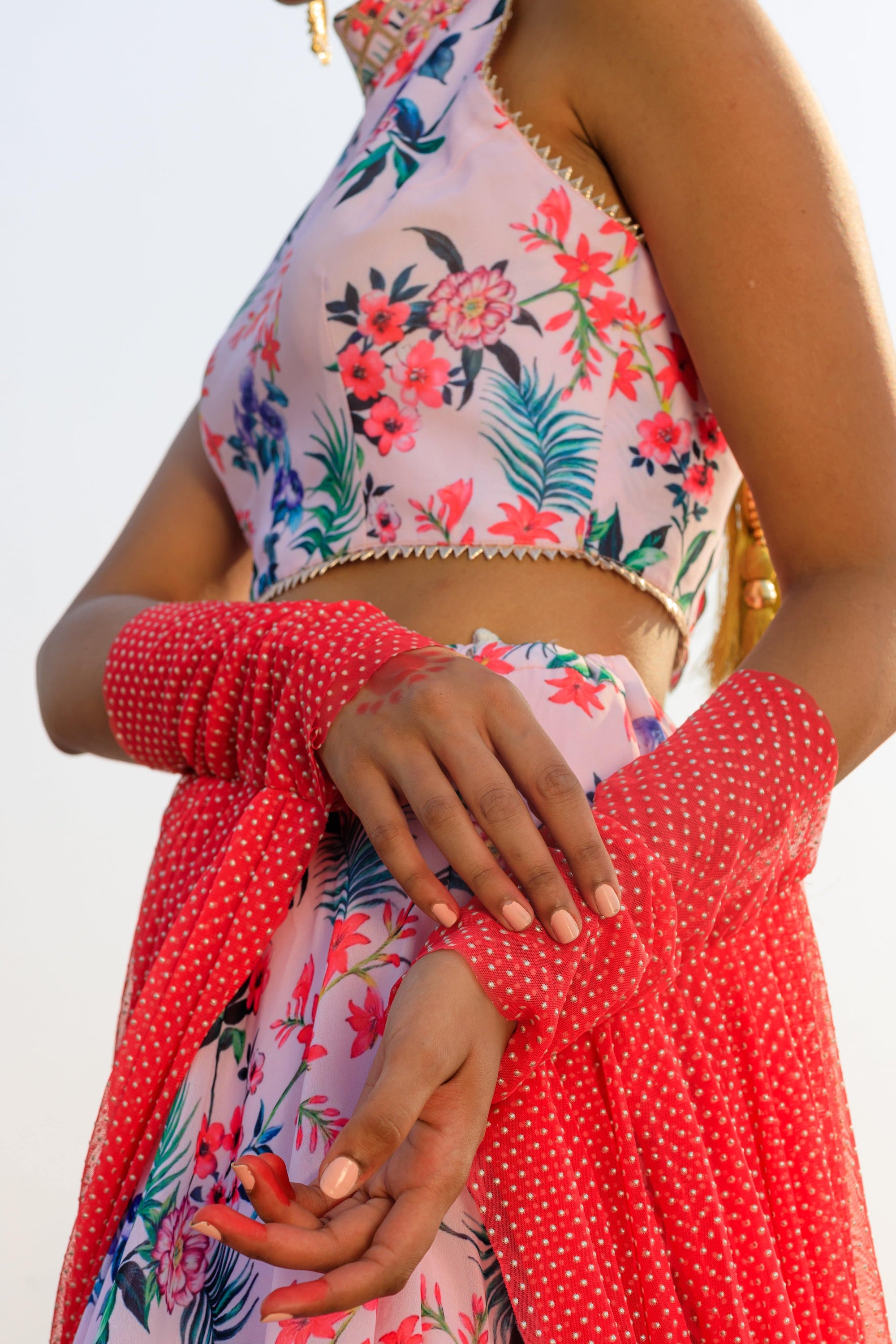 Georgette Printed Lehenga Set - lehenga choli USA