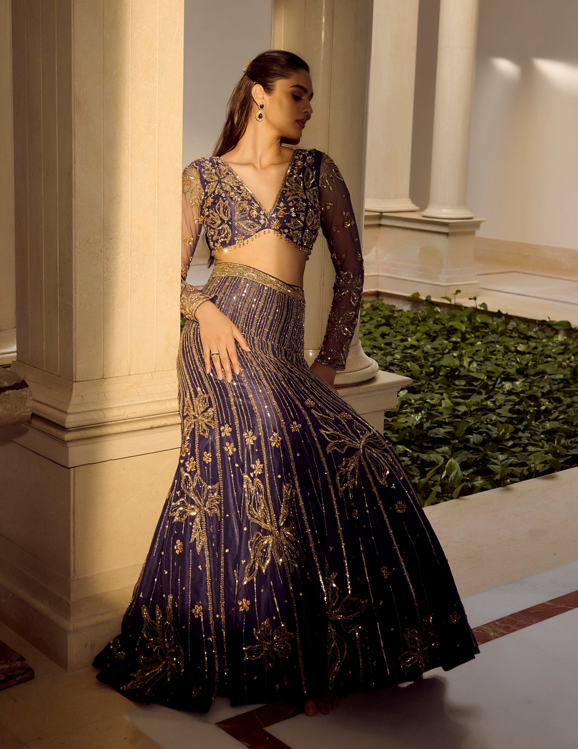 Glam Blue Lehenga Set