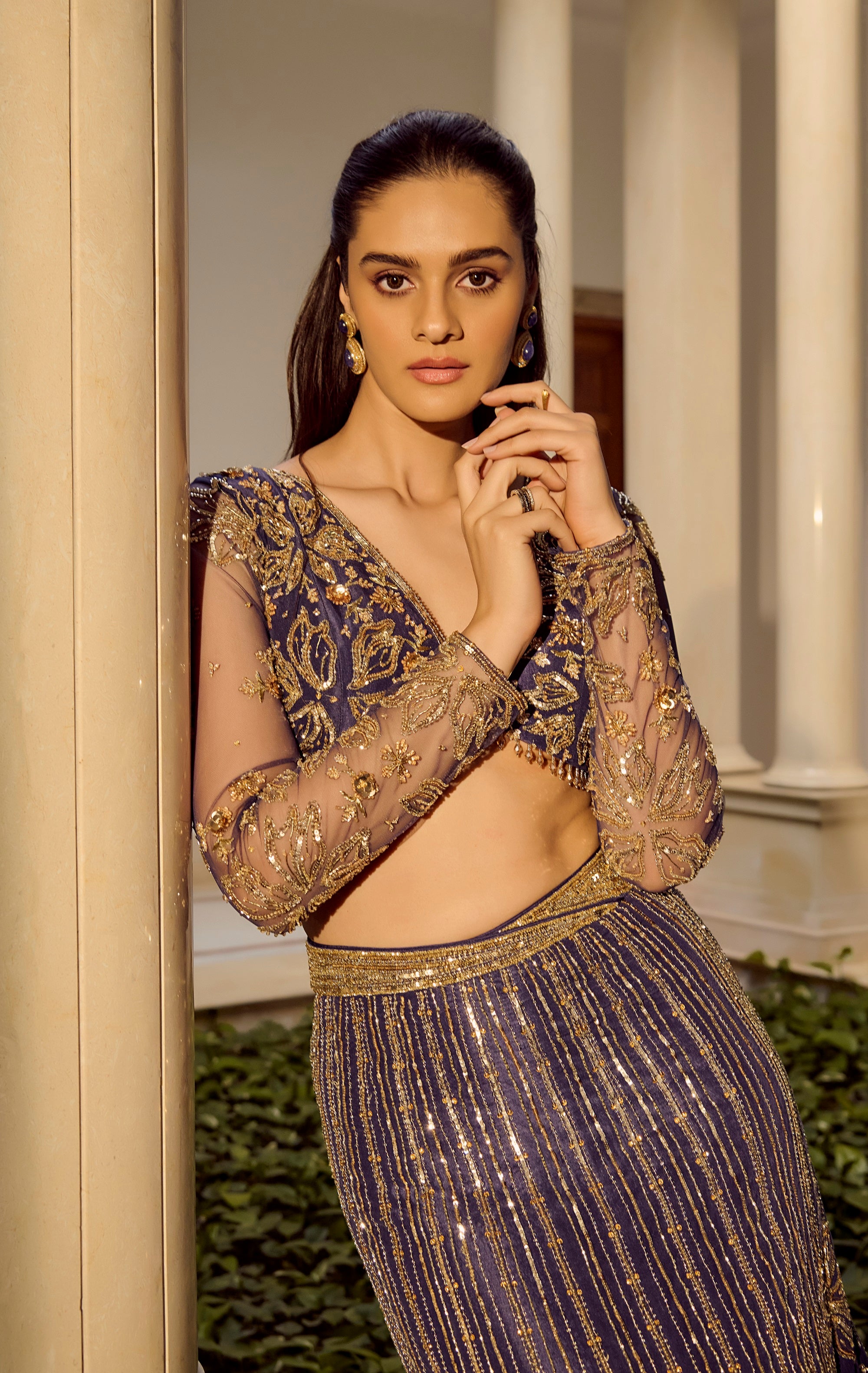 Glam Blue Lehenga Set