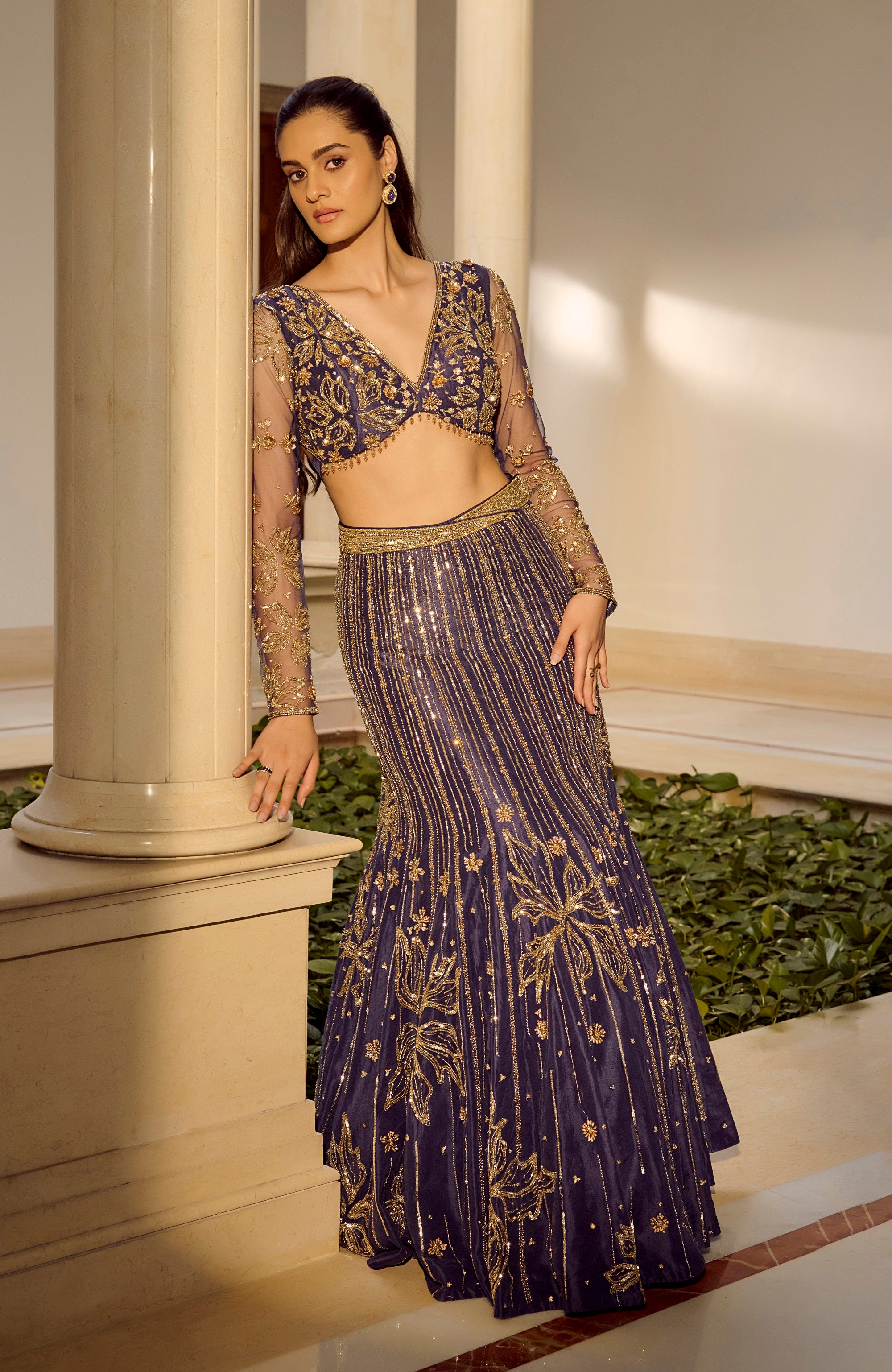 Glam Blue Lehenga Set