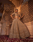 Gold Organza Lehenga - golden bridal lehenga Canada