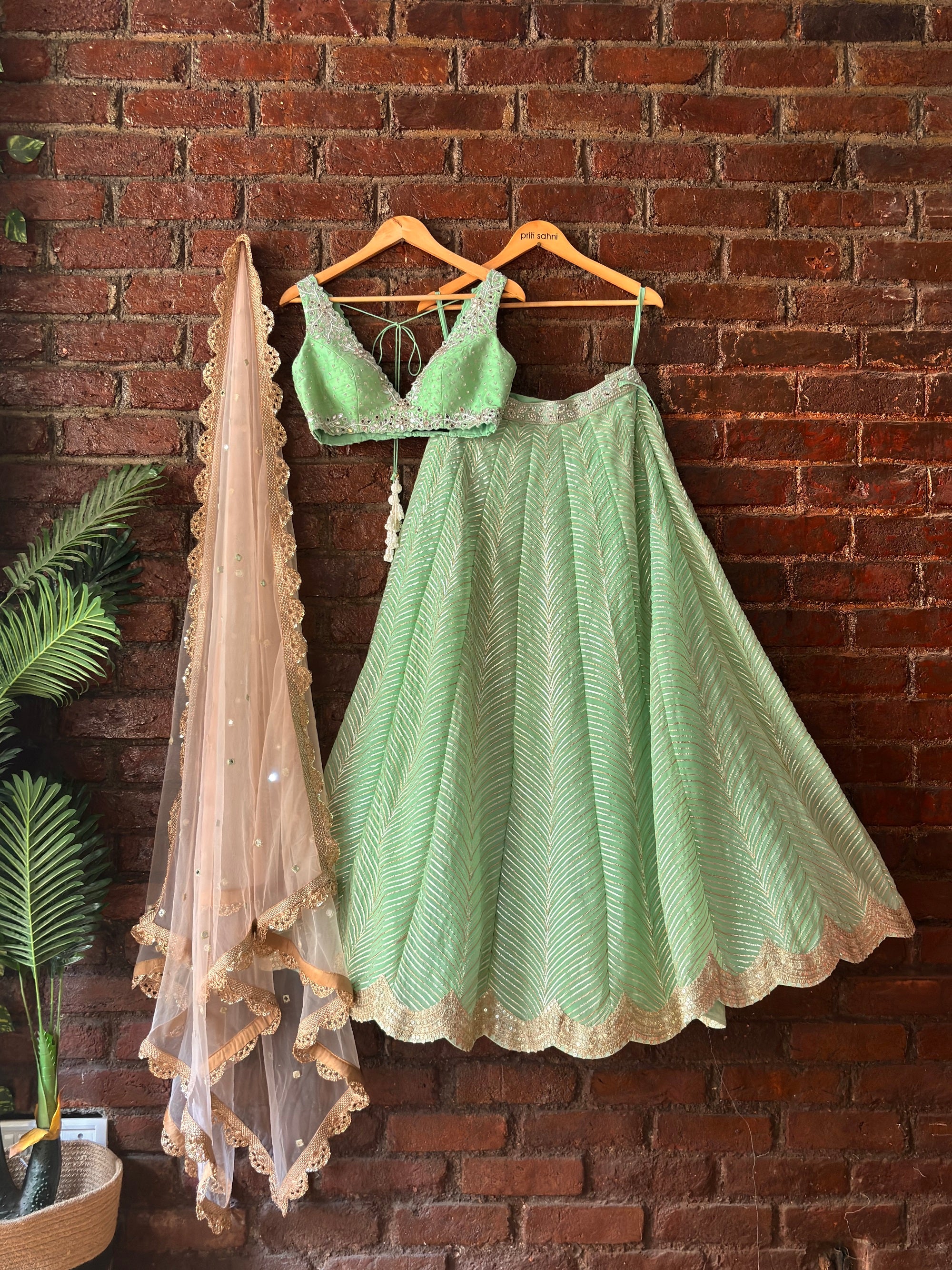 Green Gotta Work Lehenga Set