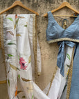 Grey Lehenga set with Hand-painted Dupatta - grey lehenga Australia