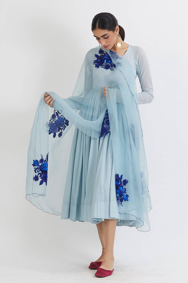 Gul Aradhana Anarkali with Organza Dupatta - anarkali dress New Zealand
