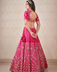 Hot Pink Zardosi Lehenga - pink bridal lehenga USA