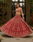 Hot Red Bridal Lehenga