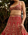 Hot Red Bridal Lehenga