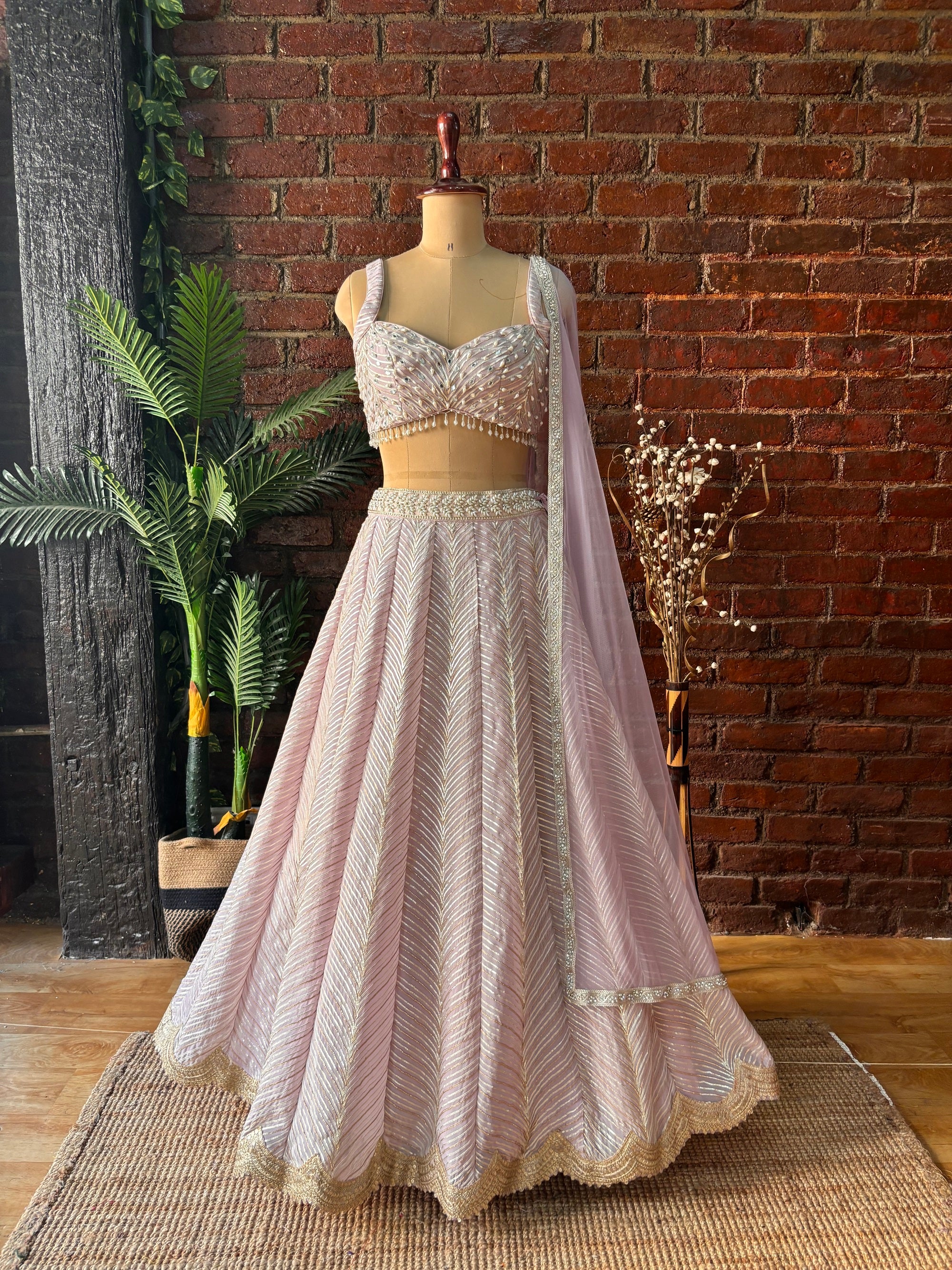 Mauve Gotta work Lehenga
